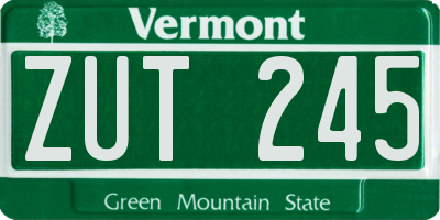 VT license plate ZUT245