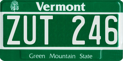 VT license plate ZUT246