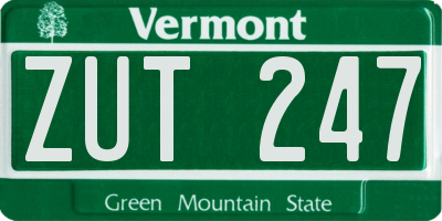 VT license plate ZUT247