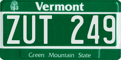 VT license plate ZUT249
