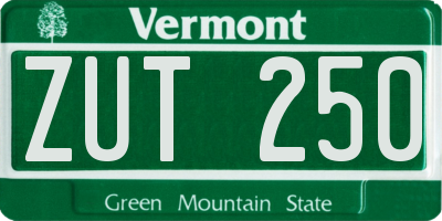VT license plate ZUT250