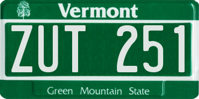 VT license plate ZUT251