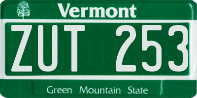 VT license plate ZUT253