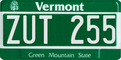VT license plate ZUT255