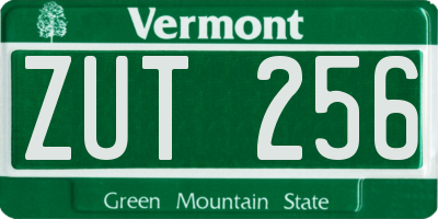 VT license plate ZUT256