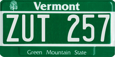 VT license plate ZUT257