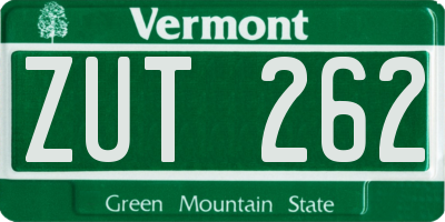 VT license plate ZUT262