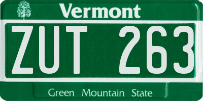 VT license plate ZUT263