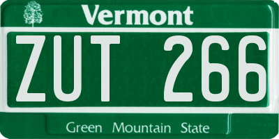 VT license plate ZUT266