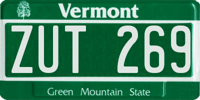 VT license plate ZUT269