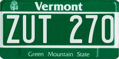 VT license plate ZUT270