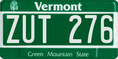 VT license plate ZUT276