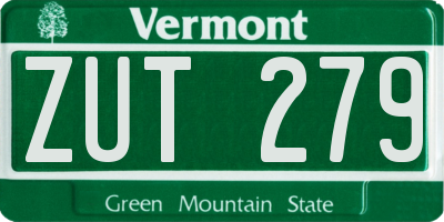 VT license plate ZUT279