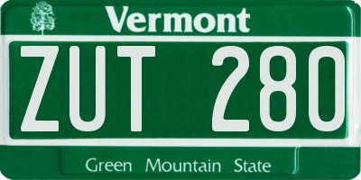 VT license plate ZUT280