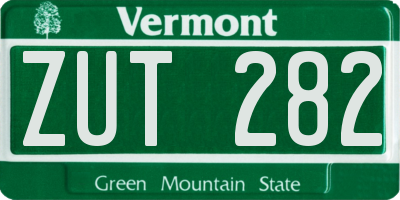 VT license plate ZUT282