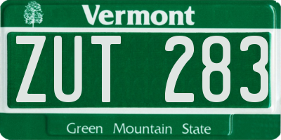 VT license plate ZUT283