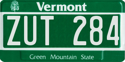 VT license plate ZUT284