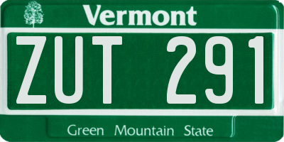 VT license plate ZUT291