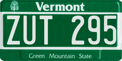 VT license plate ZUT295