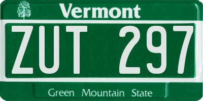 VT license plate ZUT297