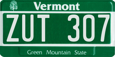 VT license plate ZUT307