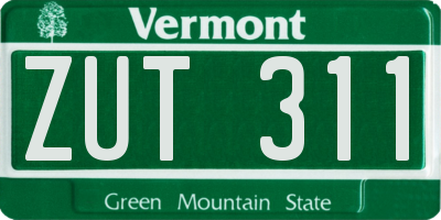 VT license plate ZUT311