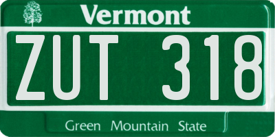 VT license plate ZUT318