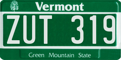 VT license plate ZUT319