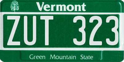 VT license plate ZUT323