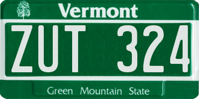 VT license plate ZUT324
