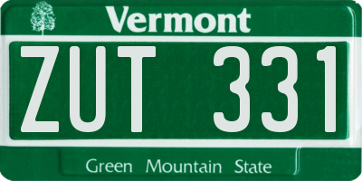 VT license plate ZUT331
