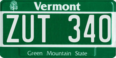 VT license plate ZUT340