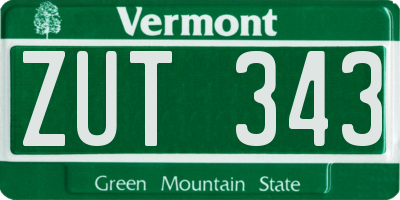 VT license plate ZUT343