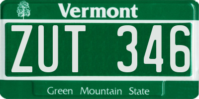 VT license plate ZUT346