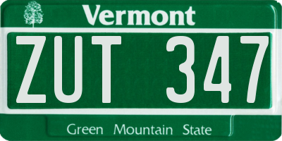 VT license plate ZUT347
