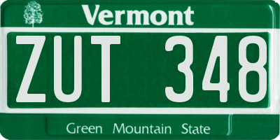 VT license plate ZUT348