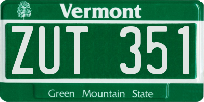 VT license plate ZUT351