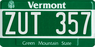 VT license plate ZUT357