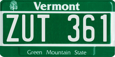 VT license plate ZUT361