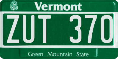 VT license plate ZUT370