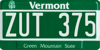 VT license plate ZUT375