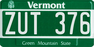 VT license plate ZUT376