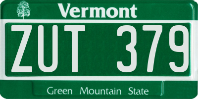 VT license plate ZUT379