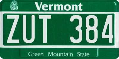 VT license plate ZUT384