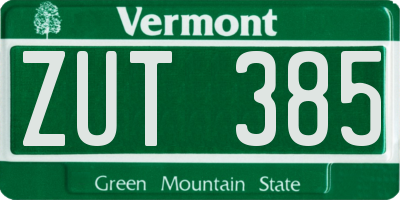VT license plate ZUT385