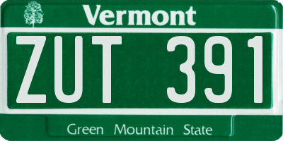 VT license plate ZUT391