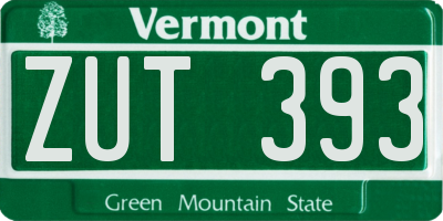 VT license plate ZUT393