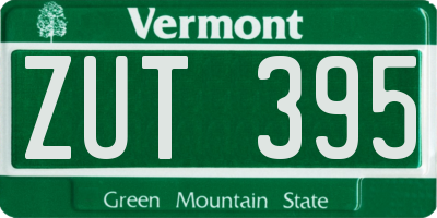 VT license plate ZUT395
