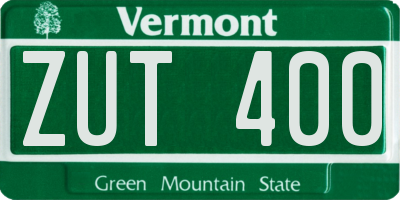 VT license plate ZUT400