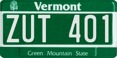 VT license plate ZUT401